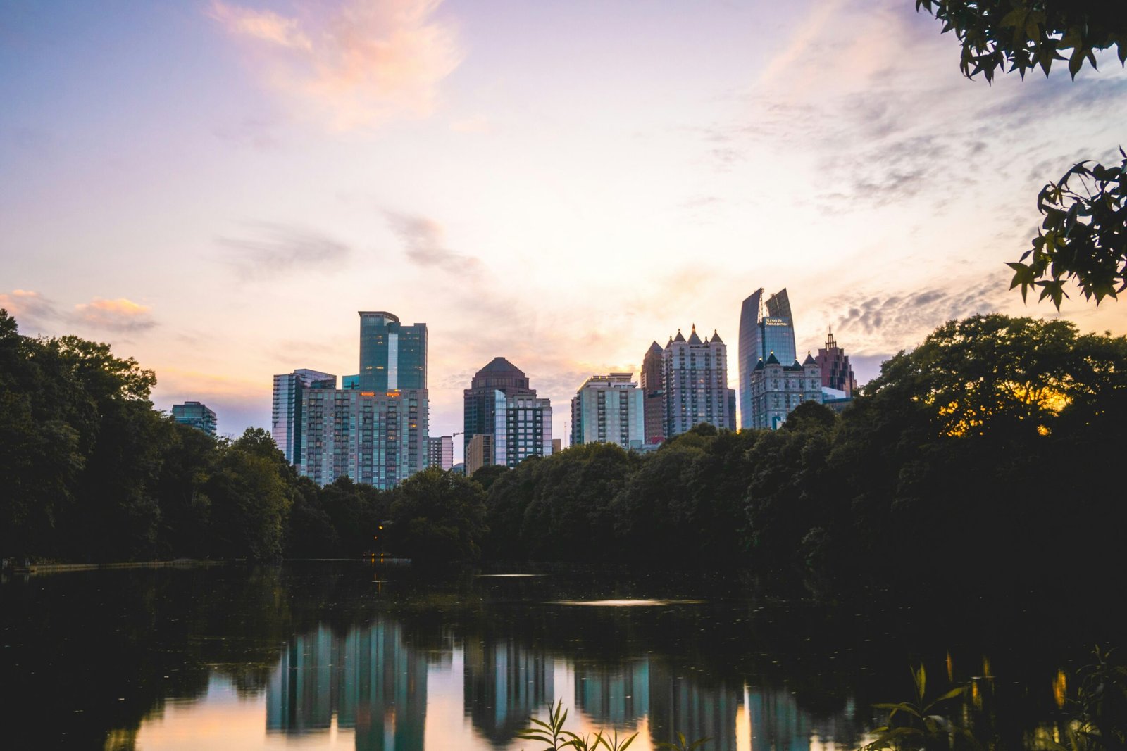 Atlanta skyline beyond Piedmont Park