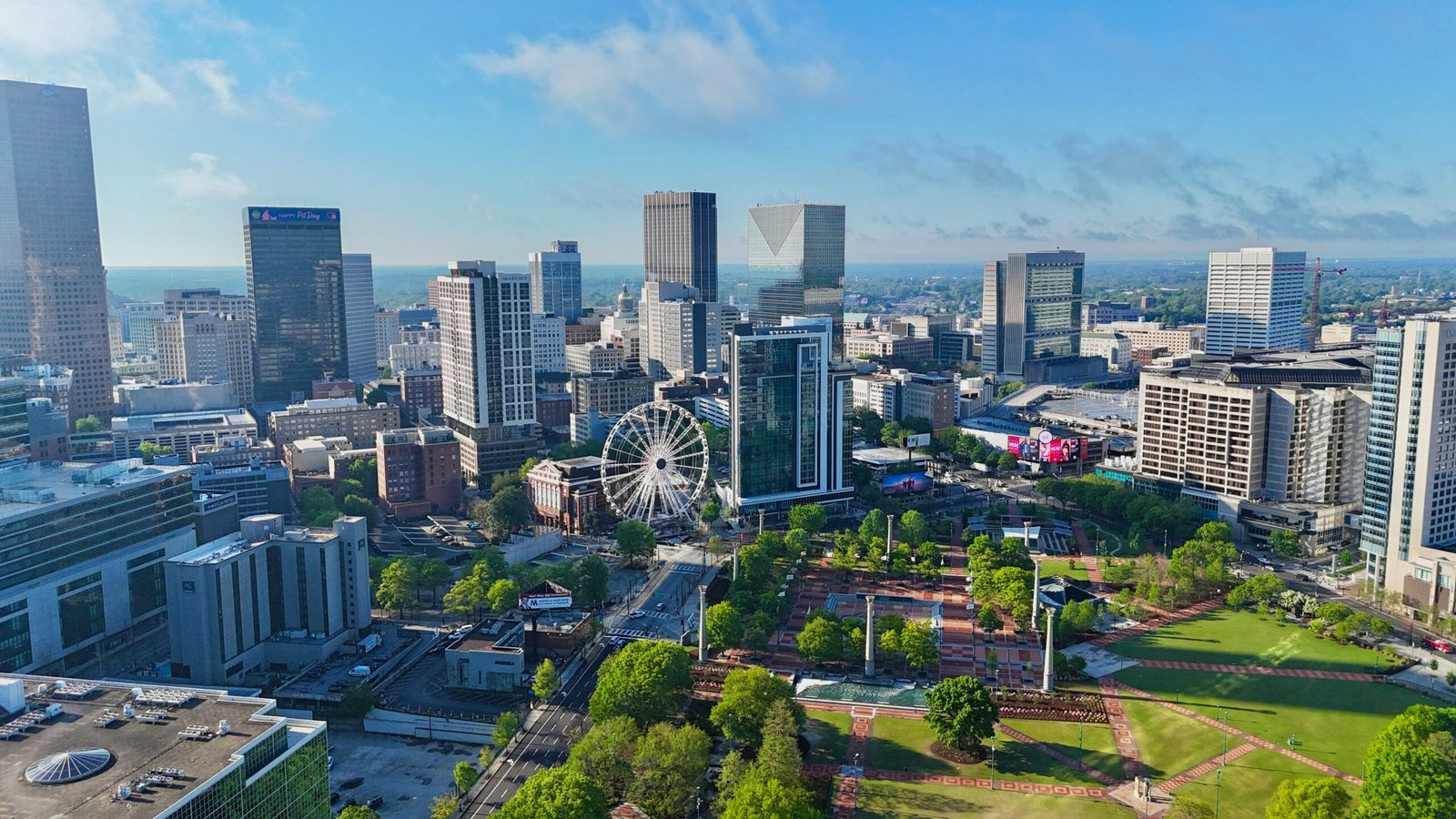 Aerial view of the Atlanta Georgia skyline