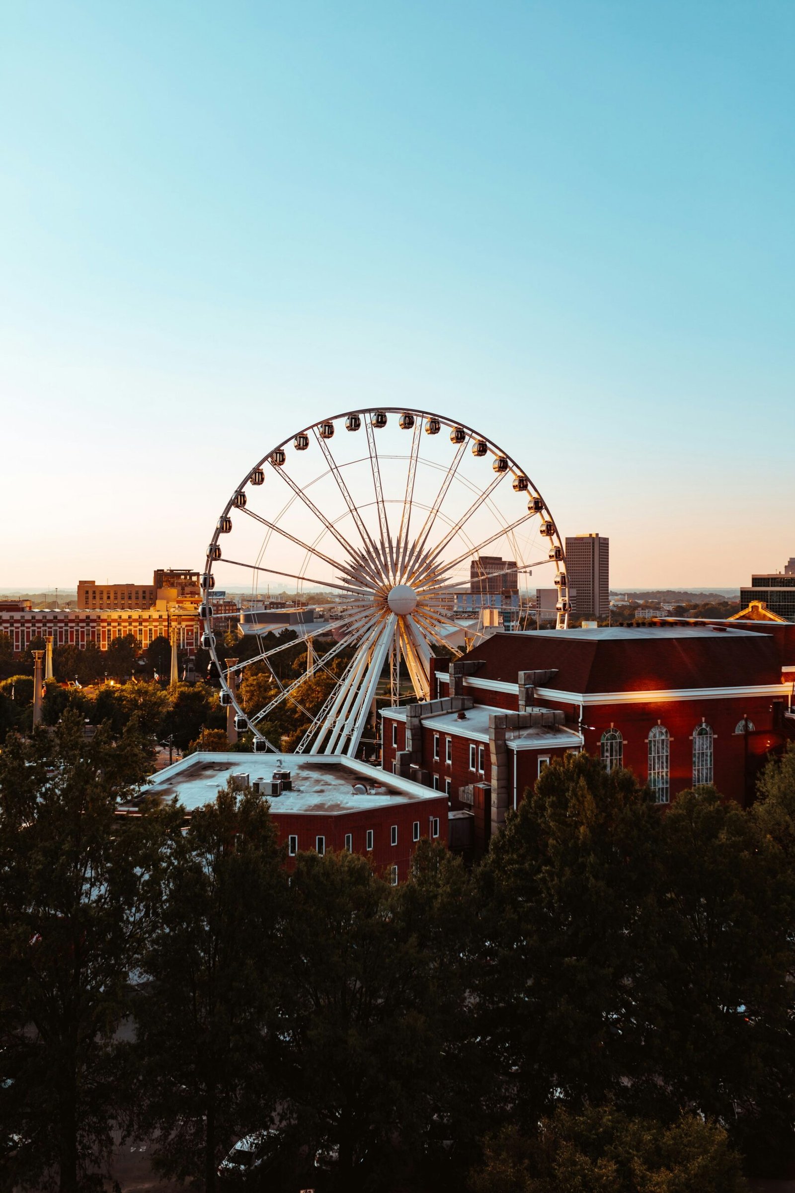 SkyView Atlanta Ferris wheel and downtown buildings